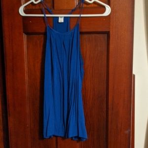 Spaghetti strap tank royal blue